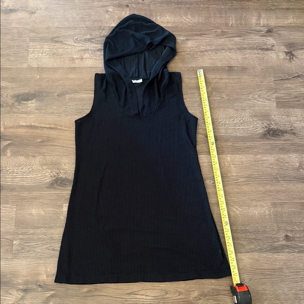Liz Claiborne Black Hooded Swim Coverup Size Small